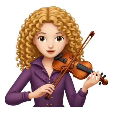 girl with curly very long hair playing violin sticker