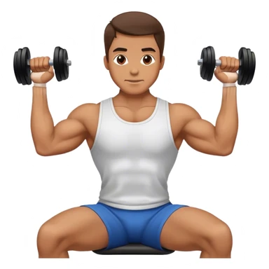 man seated dumbbell wrist curl sticker