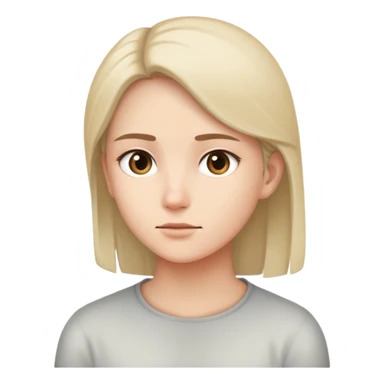 A minimal face with eyes looking away to the side, neutral expression, emotionally reserved, invisible barrier, slight distance sticker