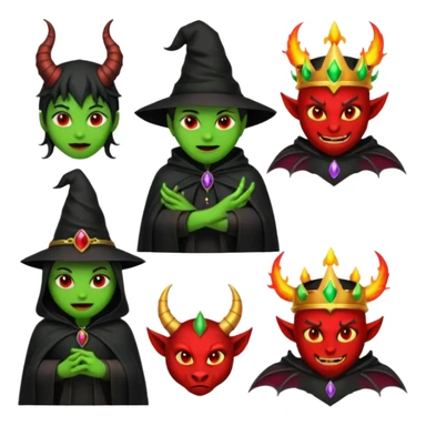 Make emojis for a server called crimson fire dominion on discord Make them witch or demon themed sticker