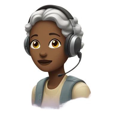 Clouds and headsets and pastels and women sticker