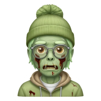 Hazme un zombie con gafas y un gorro de drip sticker