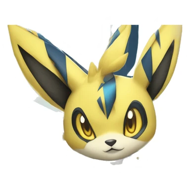 Anthro Edgy Cool Zeraora-Lucario-Jolteon-Pokémon-Fakémon with shiny blue stripes Full Body Detailed High Quality  sticker