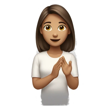 Girl with medium brown hair and brown eyes and tan skin  Clapping  sticker