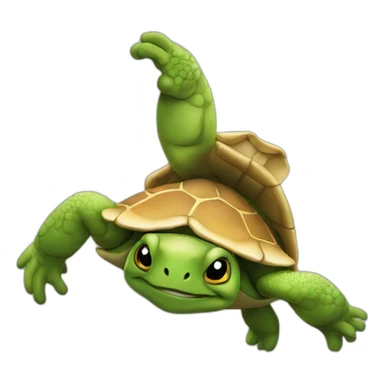 Tortue who makes a backflip sticker