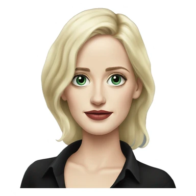 Eva Green with blonde hair in black shirt sticker