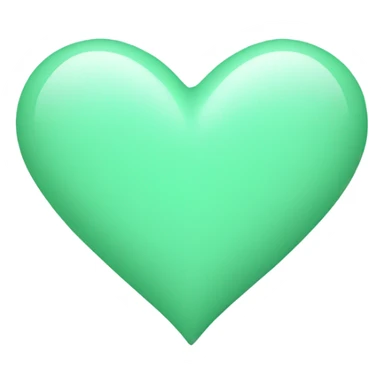 mint green heart sticker