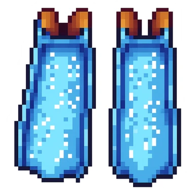 Make the diving flippers blue, keep the original style, no background. sticker