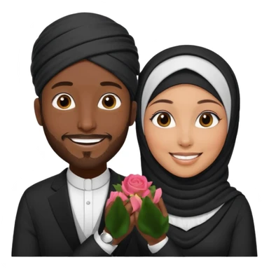 Mixed hijabi wife only  black husband black   sticker