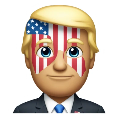 Donald Trump with the american flag in his hands sticker