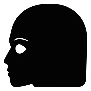 completely flat black silhouette, no facial features sticker