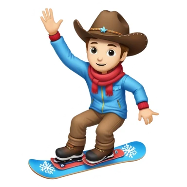 2 cowboys snowboarding birthday  sticker