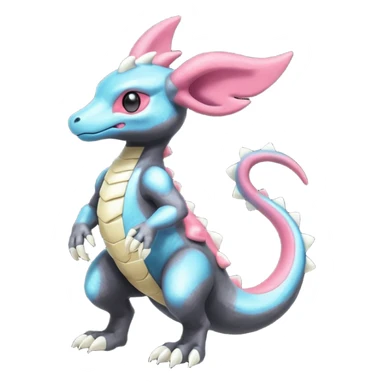 Shiny Iridescent Dusknoir-Cubone-Salandit-Sylveon-Fakémon-hybrid-creature (full body)  sticker