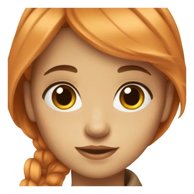 Orange bangs with brown hair girl with striking features hazel eyes winter  sticker