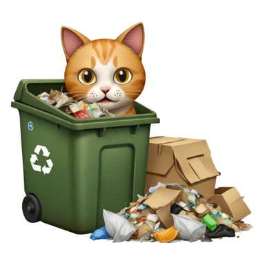 Cat eating garbage  sticker
