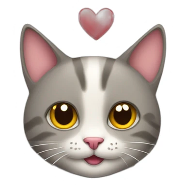 Cat happy and a heart  sticker