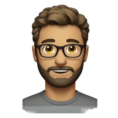 Handsome man with little beard and glasses sticker
