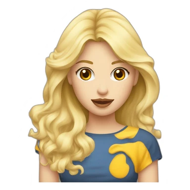 Homme blond bisous sur la joue d’une femme blonde sticker