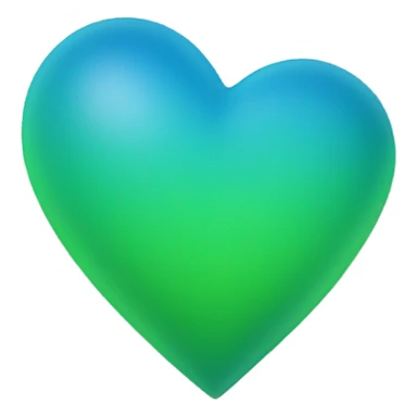Blue and green heart sticker