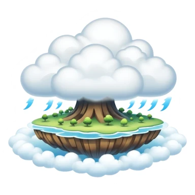 Flying Island, cloud around sticker