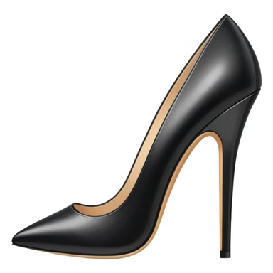 super realistic black shiny leather stilettos sticker