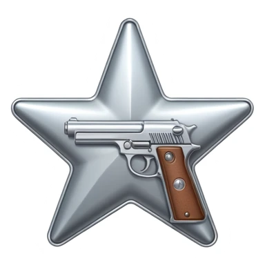 Star with a gun sticker