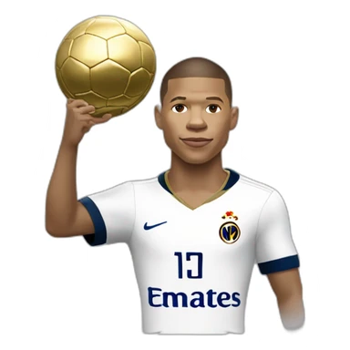 Mbappé avec le ballon d’or sticker