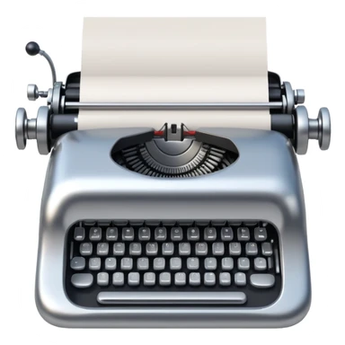 robot typewriter emoji with paper sticker
