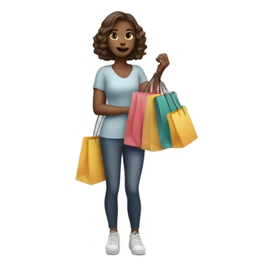 Shopaholic girl with bags in her hands sticker