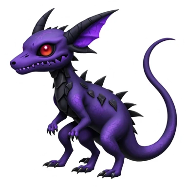 Edgy Spooky Gothic Evil Duskull-Salandit-Umbreon-Fakémon-hybrid-creature (full body)  sticker