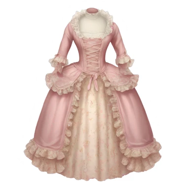 Rococo dress with pale pink and lace sticker