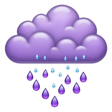 Purple Rain dancing down from cloud sticker