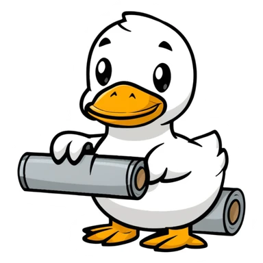 duck holding a roll of duct tape sticker
