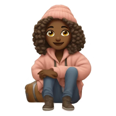 Cozy girl vibes, travel sticker