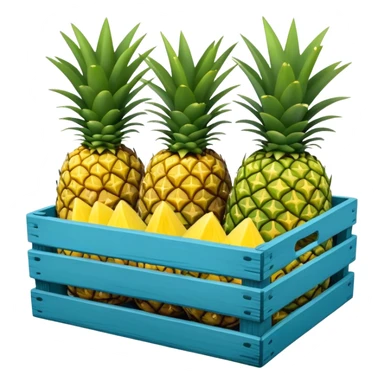 pineapples in a blue crate sticker