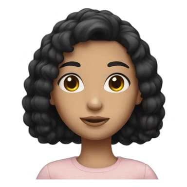 doll with black hair sticker