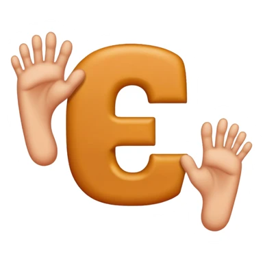 Una letra c y cabello manos y pies ojos una boca sticker