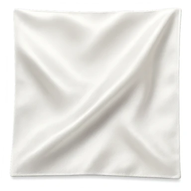 a white silk square, minimal style, smooth and shiny, on a transparent background sticker