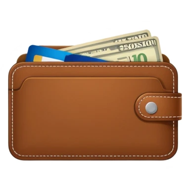 portefeuille marron avec quelques billets et carte bancaire sticker