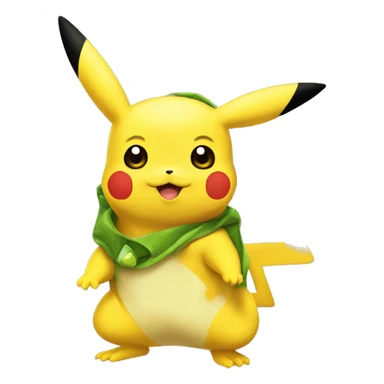 pikachu et grenouille  sticker