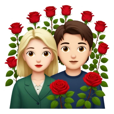 Kai and Gerda by the rose bush sticker