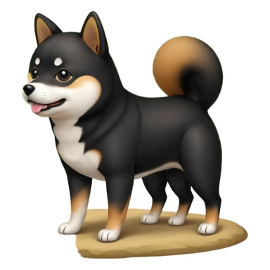 Black Shiba Inu dog pooping sticker