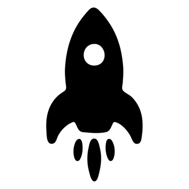 beige colored rocket, simple, iconic, clear silhouette sticker