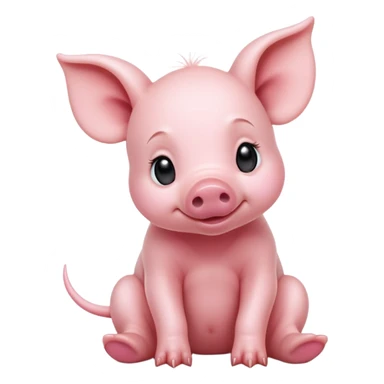 cinematic-[realistic piglet]-realistic-full-body-sitting-emoji,-tail-flicking-lazily,-head-tilted-dramatically,-sleek-[pink]-skin,-simplified-yet-realistic-focused-features,-highly-detailed,-glowing-with-an-almost-sarcastic-glow sticker