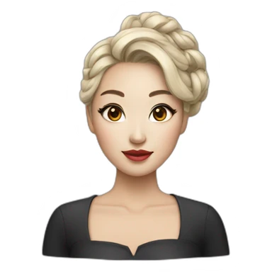 Chinese woman with blusa cuello de tortuga makeup Artist sticker