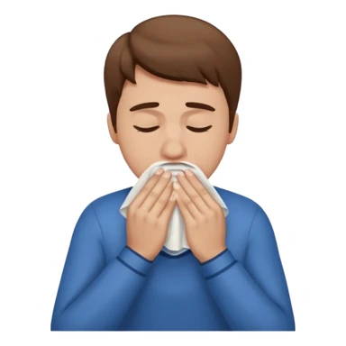 man sneezing into tisue















 sticker
