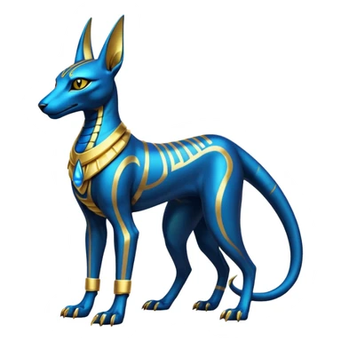 Futuristic Ethereal Beautiful Anubis-Salandit-Bastet-Fakémon-hybrid-creature (full body)  sticker