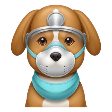 dog Wearing Medical Mask sticker