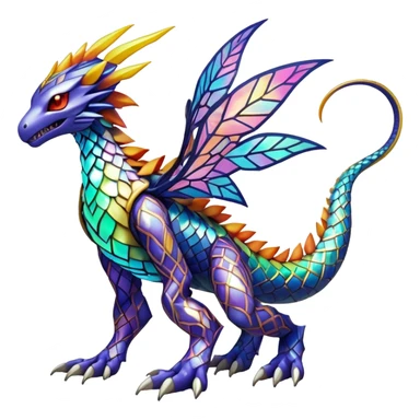 Elemental Exotic Vibrant Multicolored Pokémon-Digimon-Fakémon-hybrid-creature (full body) sticker