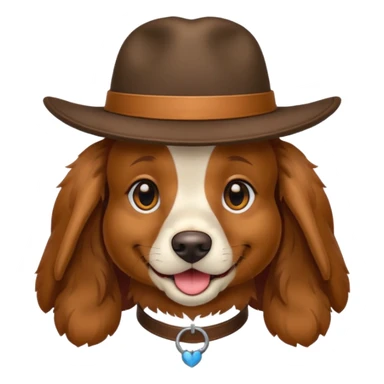 un cocker avec un chapeau sticker
